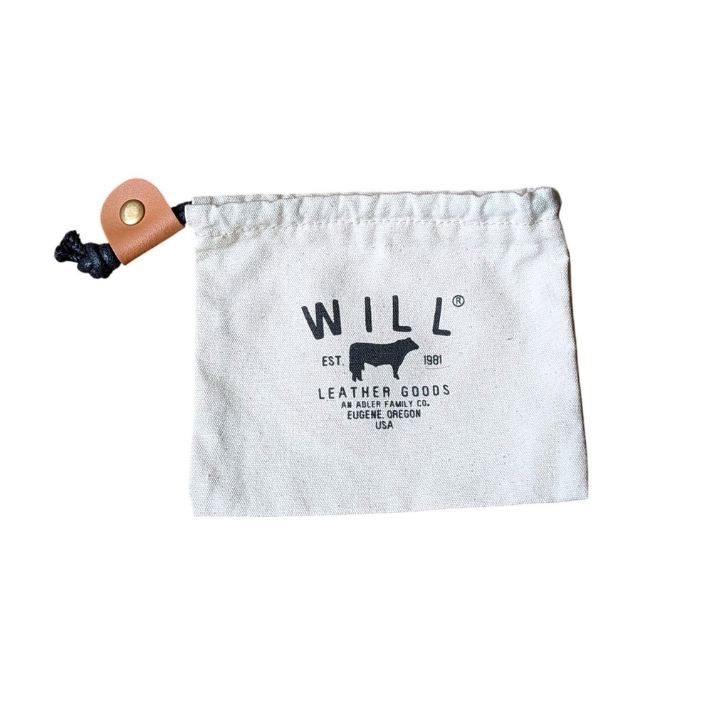 Will Leather Goods Canvas Drawstring Pouch Dust Bag Small Accessory Case Cream
